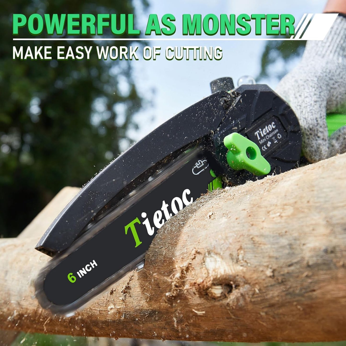 Tietoc Chainsaw 6 Inch Mini Electric Chainsaw Cordless Battery Powered